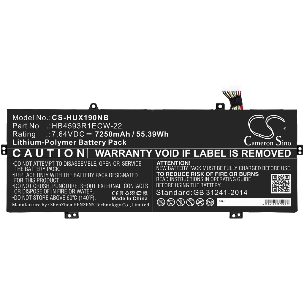 Kompatibilis akkumulátor csere Huawei HB4593R1ECW-22