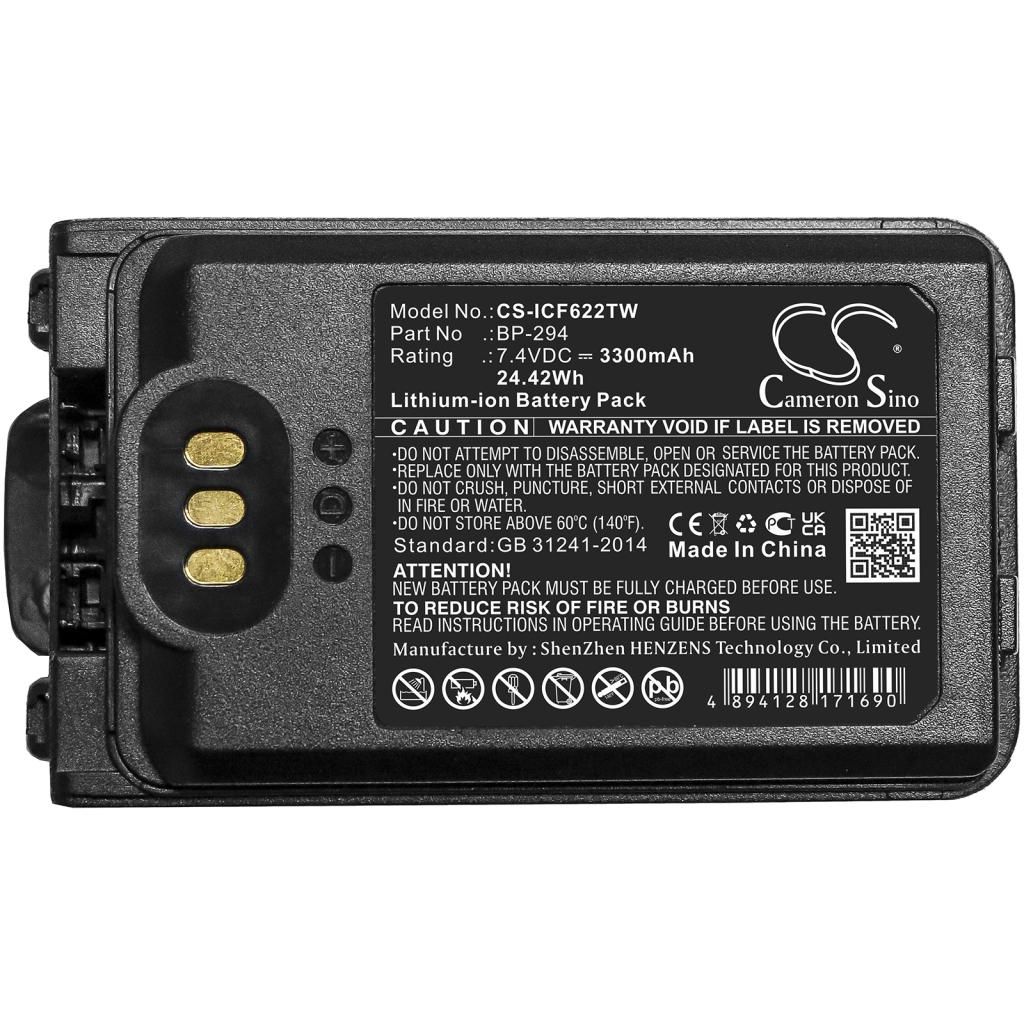Kompatibilis akkumulátor csere Icom BP-294