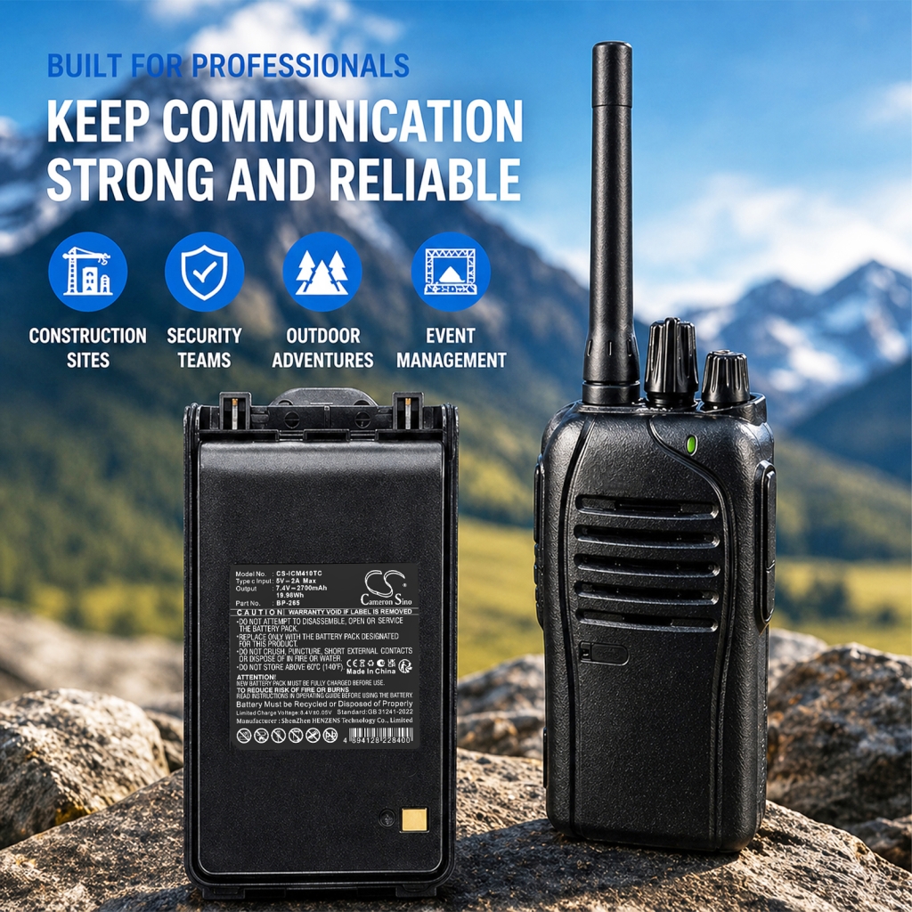 Akkumulátor kompatibilis a következőkkel Icom CS-ICM410TC