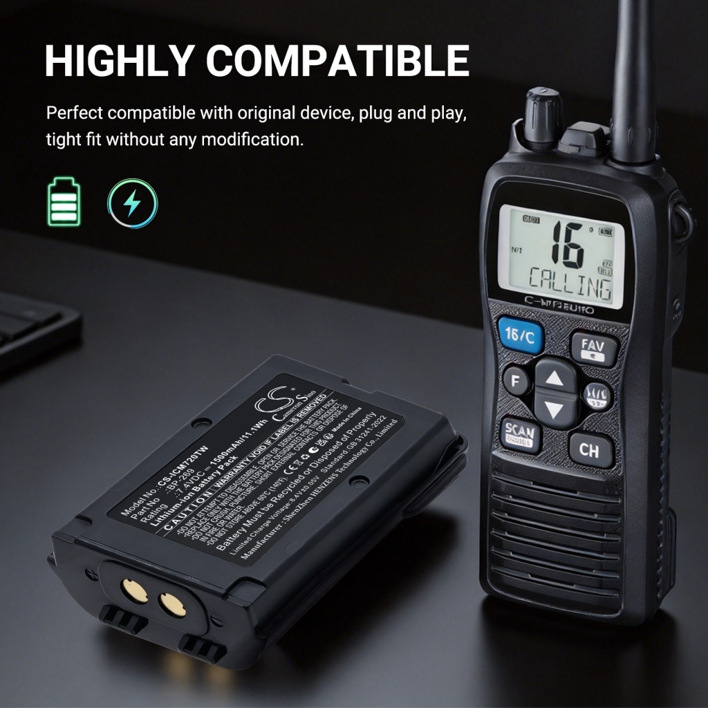 Battery for Icom IC-M72J