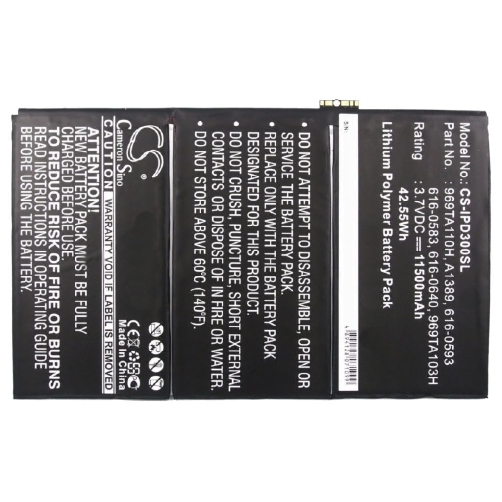 Akkumulátorok tablettákhoz Apple MD518LL/A (CS-IPD300SL)