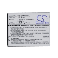 Kompatibilis akkumulátor csere K-Touch TBT9703