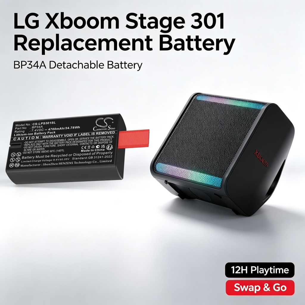 Akkumulátorok kompatibilis a következőkkel LG Xboom Stage 301 CS-LPS301SL