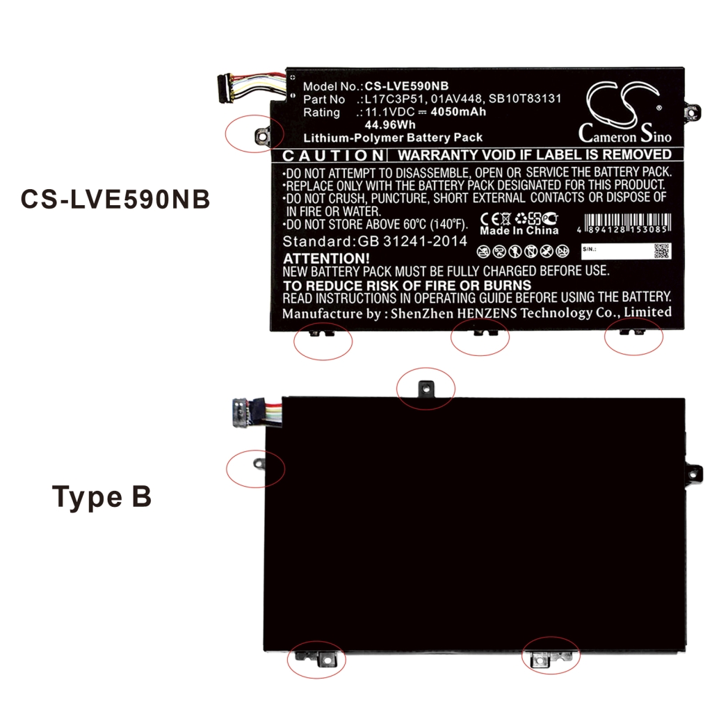 Laptop akkumulátorok Lenovo CS-LVE590NB
