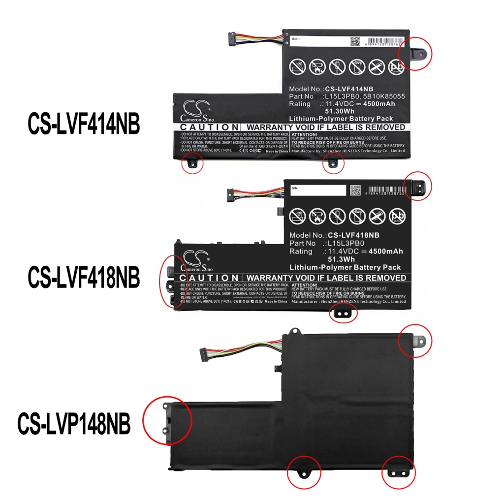 Akkumulátorok kompatibilis a következőkkel Lenovo IdeaPad 320S-14IKBR 320S-14IKBR(81BN) 320S-14IKBR(81BN004PGE) CS-LVF418NB