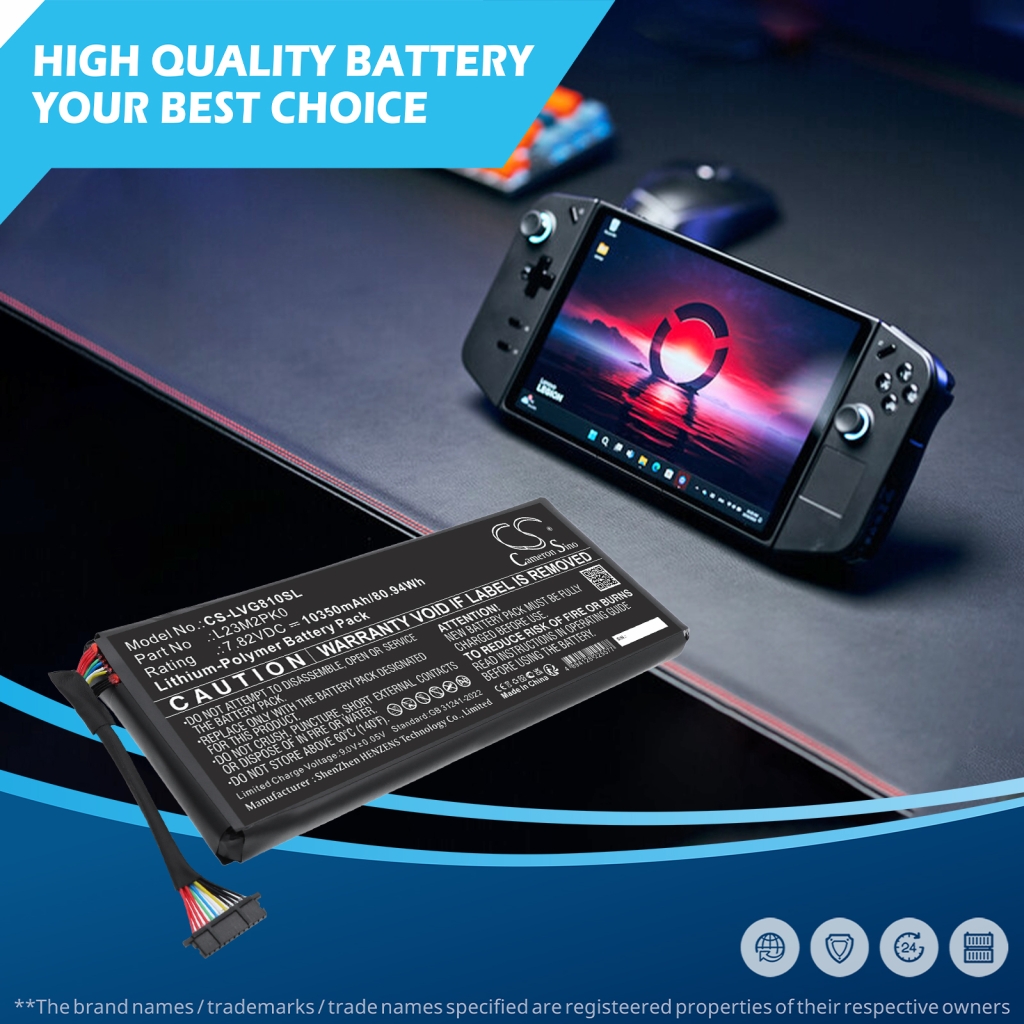 Akkumulátor kompatibilis a következőkkel Lenovo CS-LVG810SL