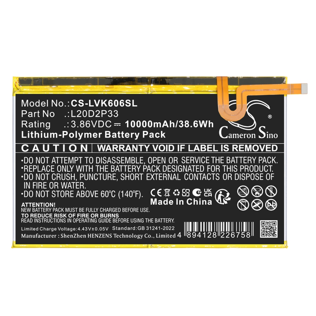 Akkumulátor kompatibilis a következőkkel Lenovo CS-LVK606SL