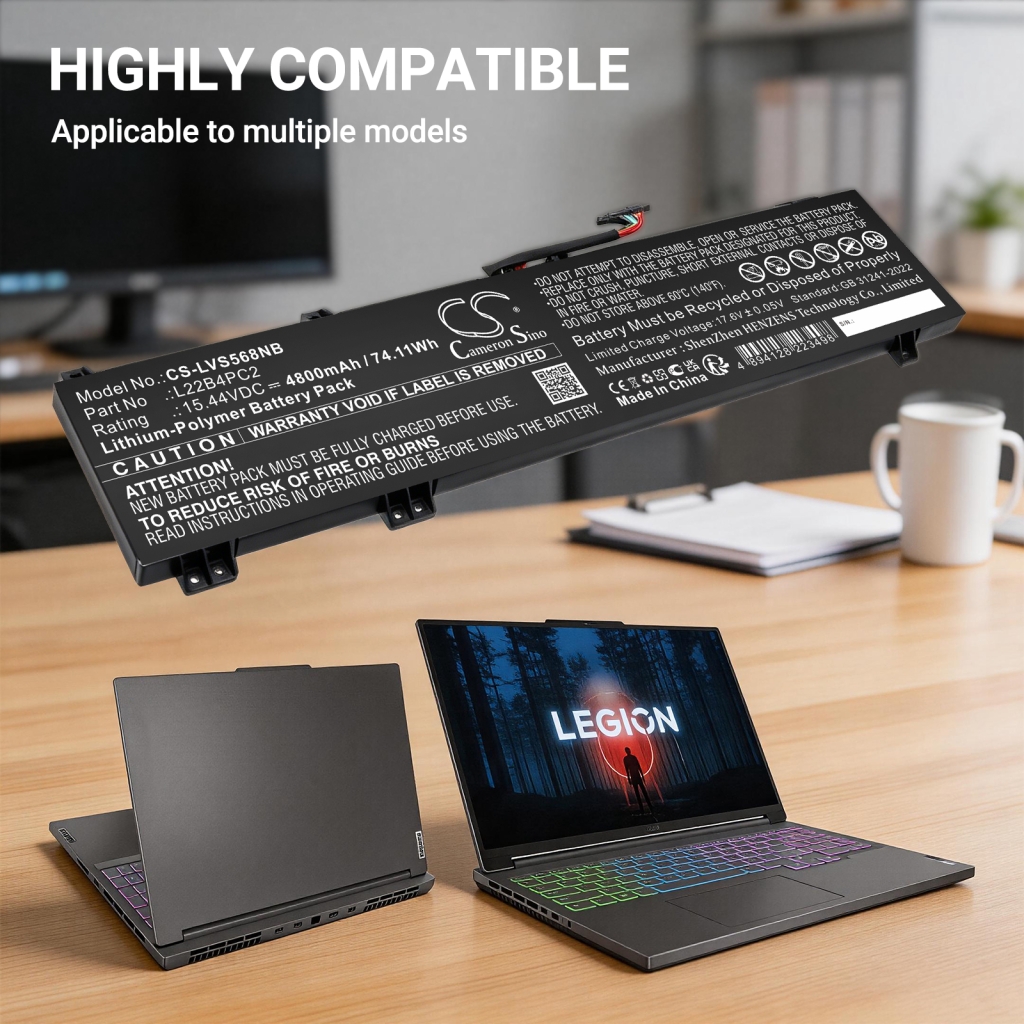 Akkumulátor kompatibilis a következőkkel Lenovo CS-LVS568NB