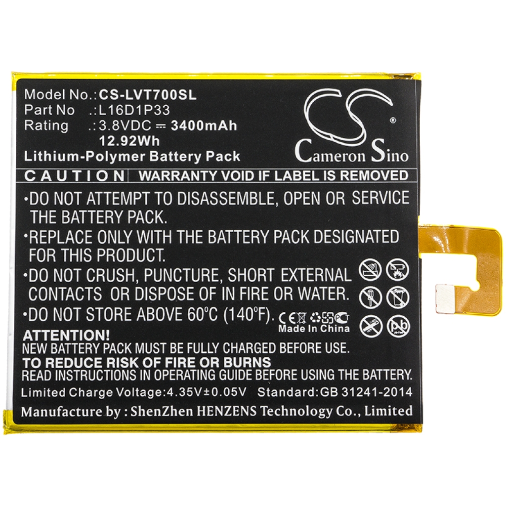 Kompatibilis akkumulátor csere LENOVO L16D1P33