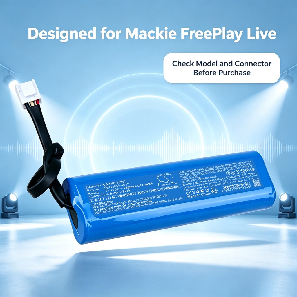 Akkumulátorok kompatibilis a következőkkel Mackie FreePlay Live Live 150W 2ch Personal PA System CS-MKF100SL
