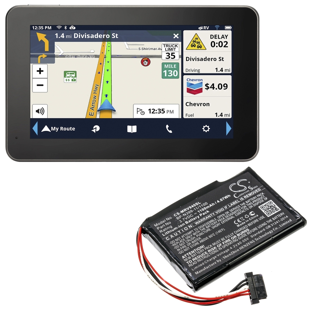 Akkumulátorok a navigációhoz (GPS) Magellan RoadMate RV 9490T-LMB (CS-MRV940SL)