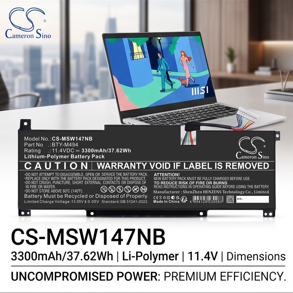 Akkumulátor -hoz MSI Modern 14 C7M-059NEU