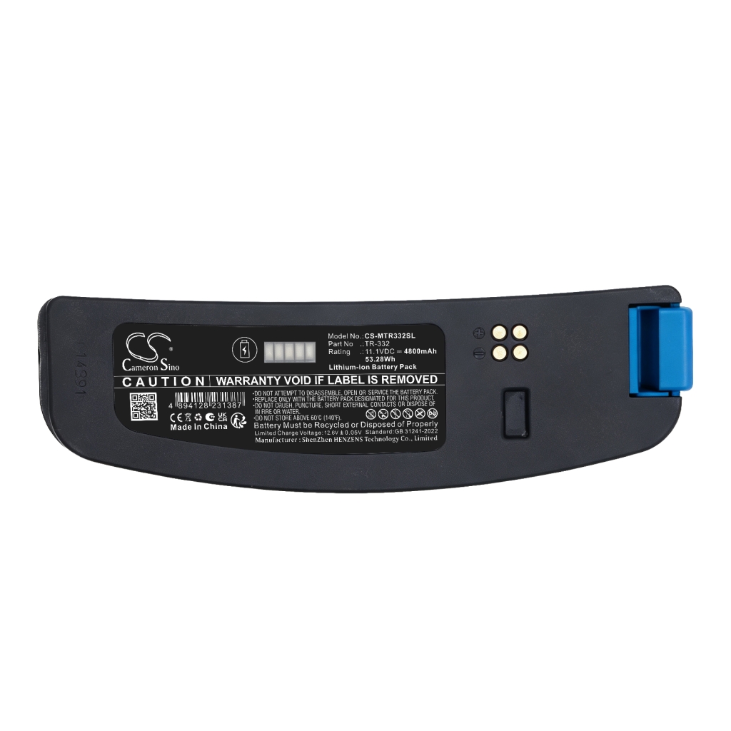 Akkumulátorok kompatibilis a következőkkel 3M Versaflo TR-300 PAPR TR-300N+ PAPR TR-301N PAPR CS-MTR332SL
