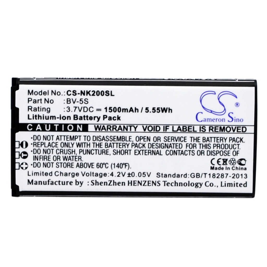 Kompatibilis akkumulátor csere Nokia BV-5S