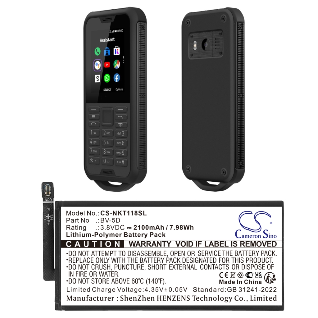 Kompatibilis akkumulátor csere Nokia BPCNTBY001B,BV-5D