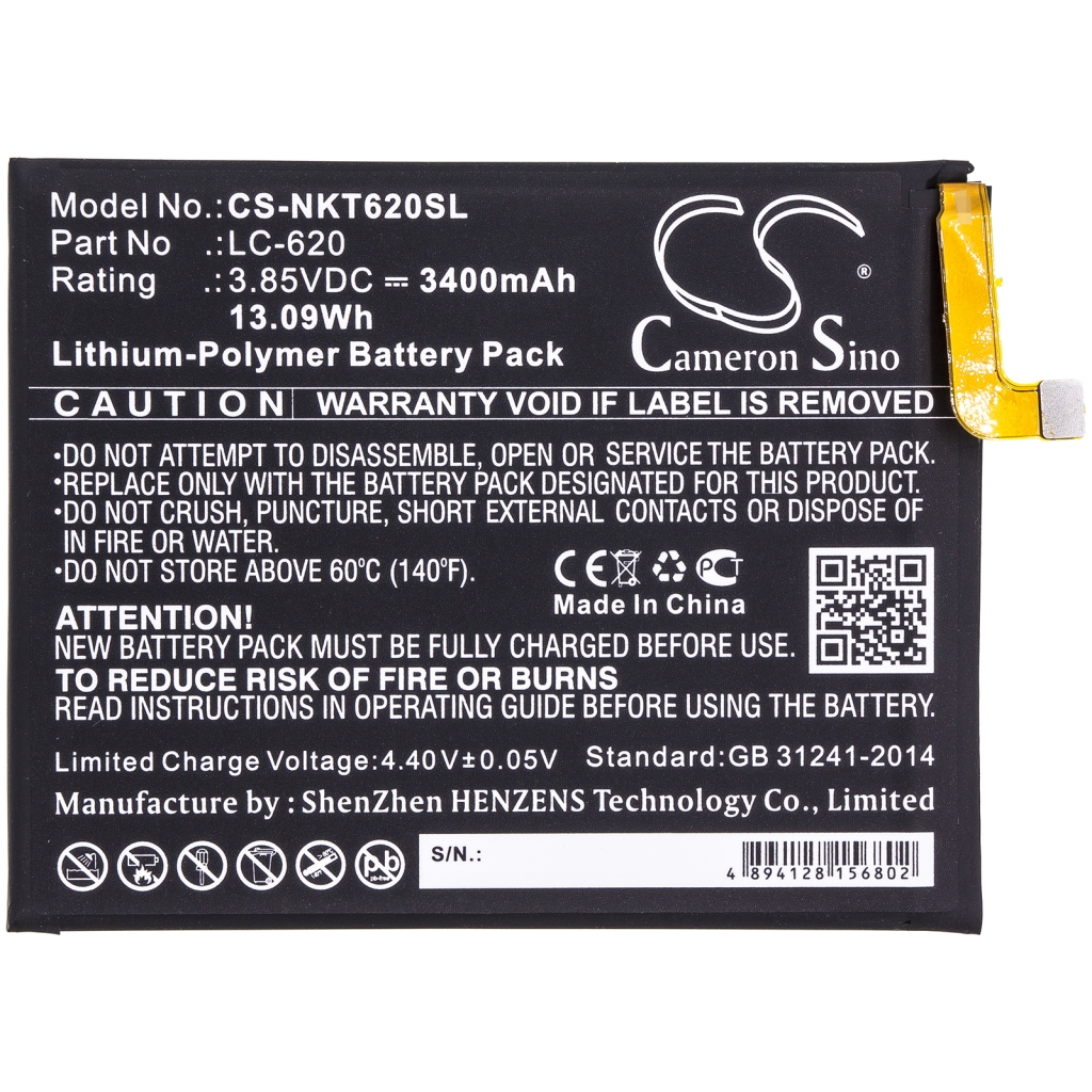Kompatibilis akkumulátor csere Nokia LC-620