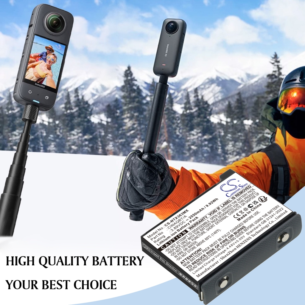 Kompatibilis akkumulátor csere Insta360 CINAQBT/A