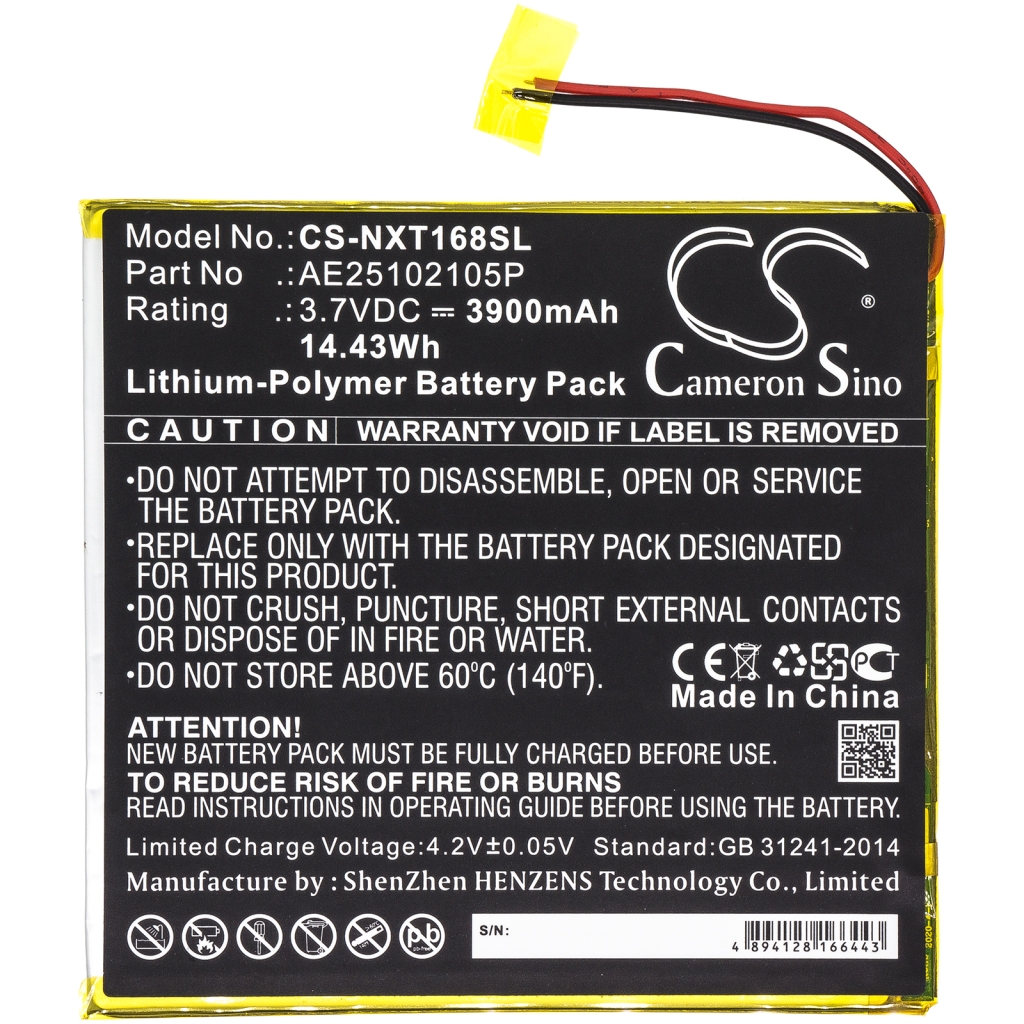 Akkumulátorok tablettákhoz Nextbook NX16A8116KPK (CS-NXT168SL)