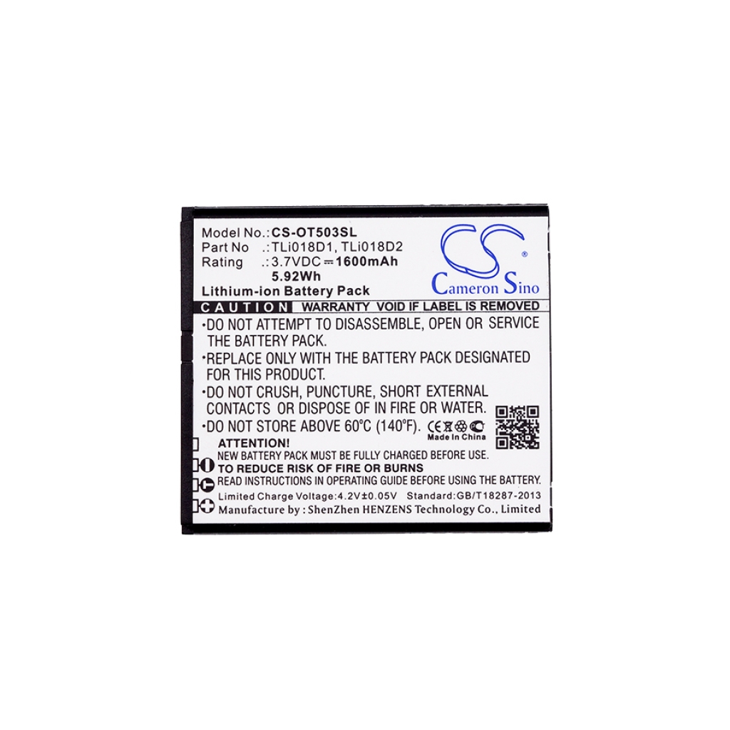 Kompatibilis akkumulátor csere Alcatel TLI018D1,TLI018D2