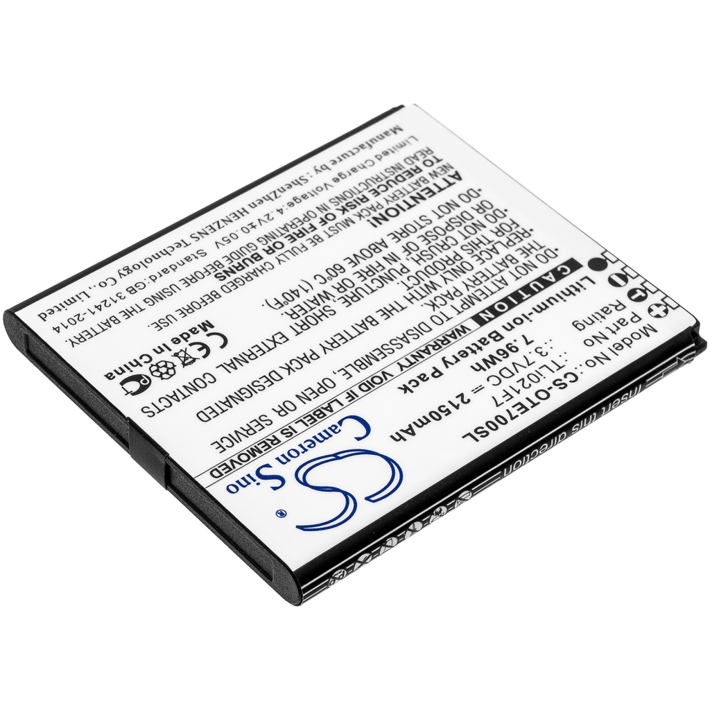 Kompatibilis akkumulátor csere Alcatel TLI021F7