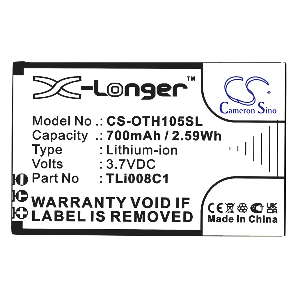 Kompatibilis akkumulátor csere Alcatel TLI008C1