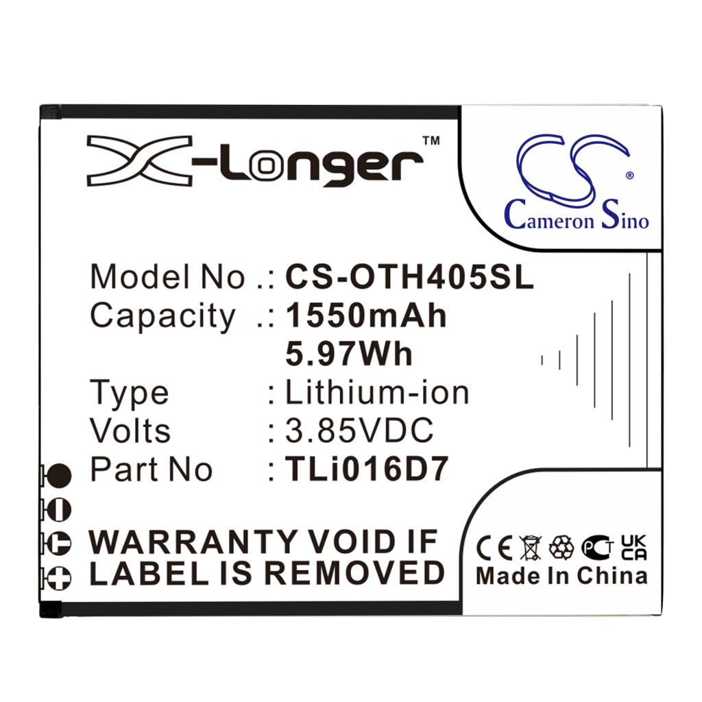 Kompatibilis akkumulátor csere Alcatel TLI016D7