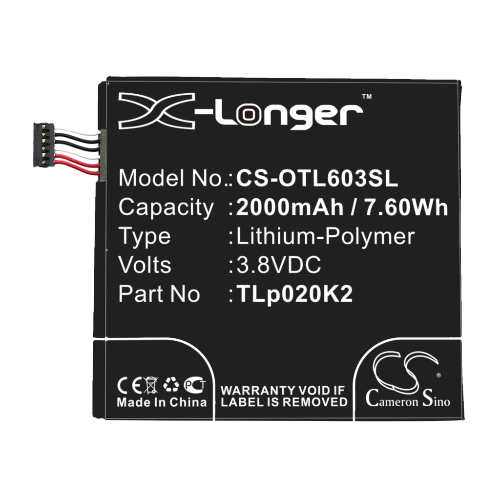 Kompatibilis akkumulátor csere Alcatel C2000023C2,TLP020K2