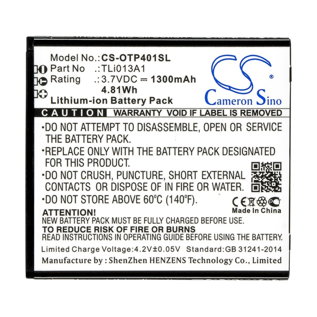 Kompatibilis akkumulátor csere Alcatel TLI013A1,TLI013A7