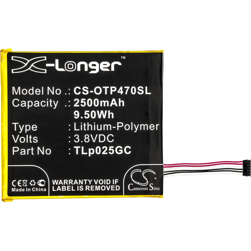 Kompatibilis akkumulátor csere Alcatel TLP025GC