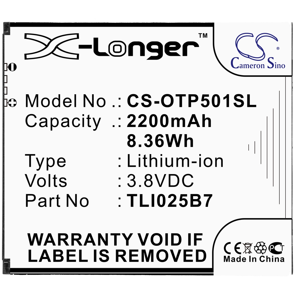 Kompatibilis akkumulátor csere Alcatel TLI025B7