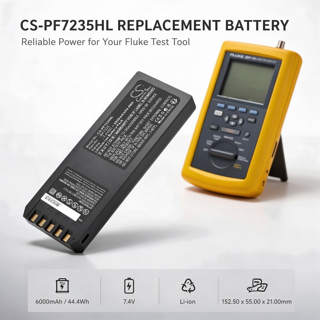 Akkumulátorok kompatibilis a következőkkel Fluke Impulse 6000D 7000DP CS-PF7235HL