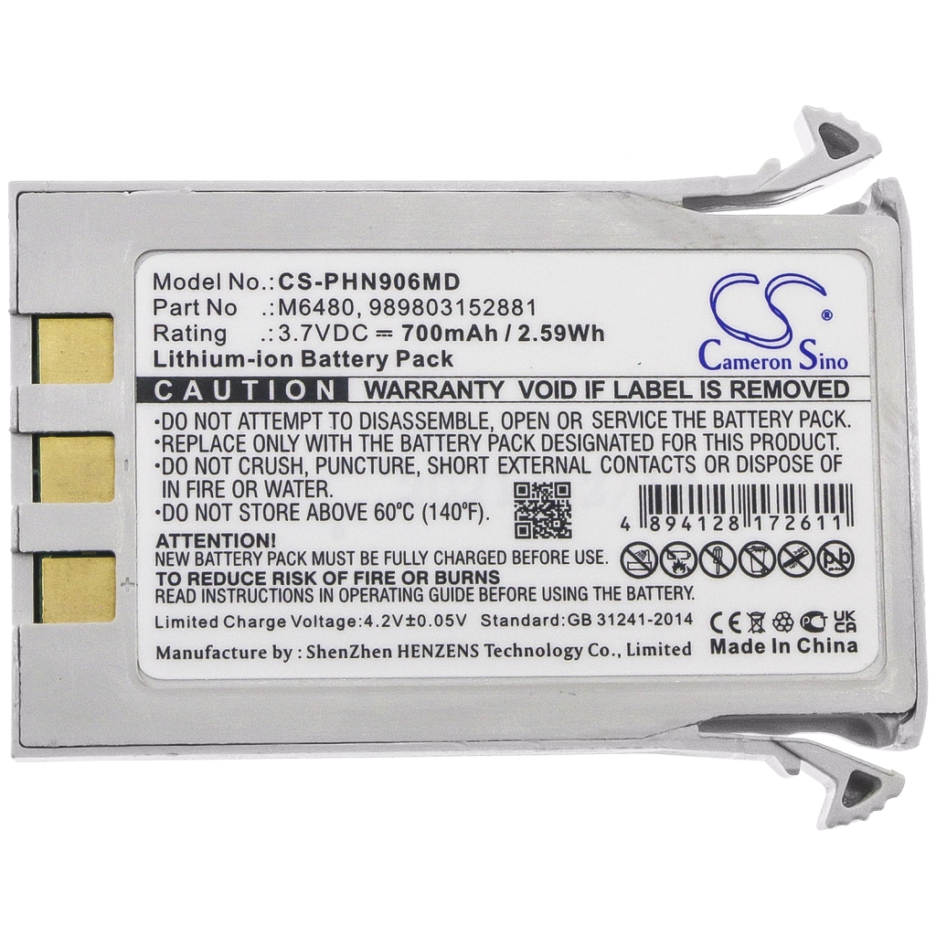Kompatibilis akkumulátor csere Philips 989803152881,M6480