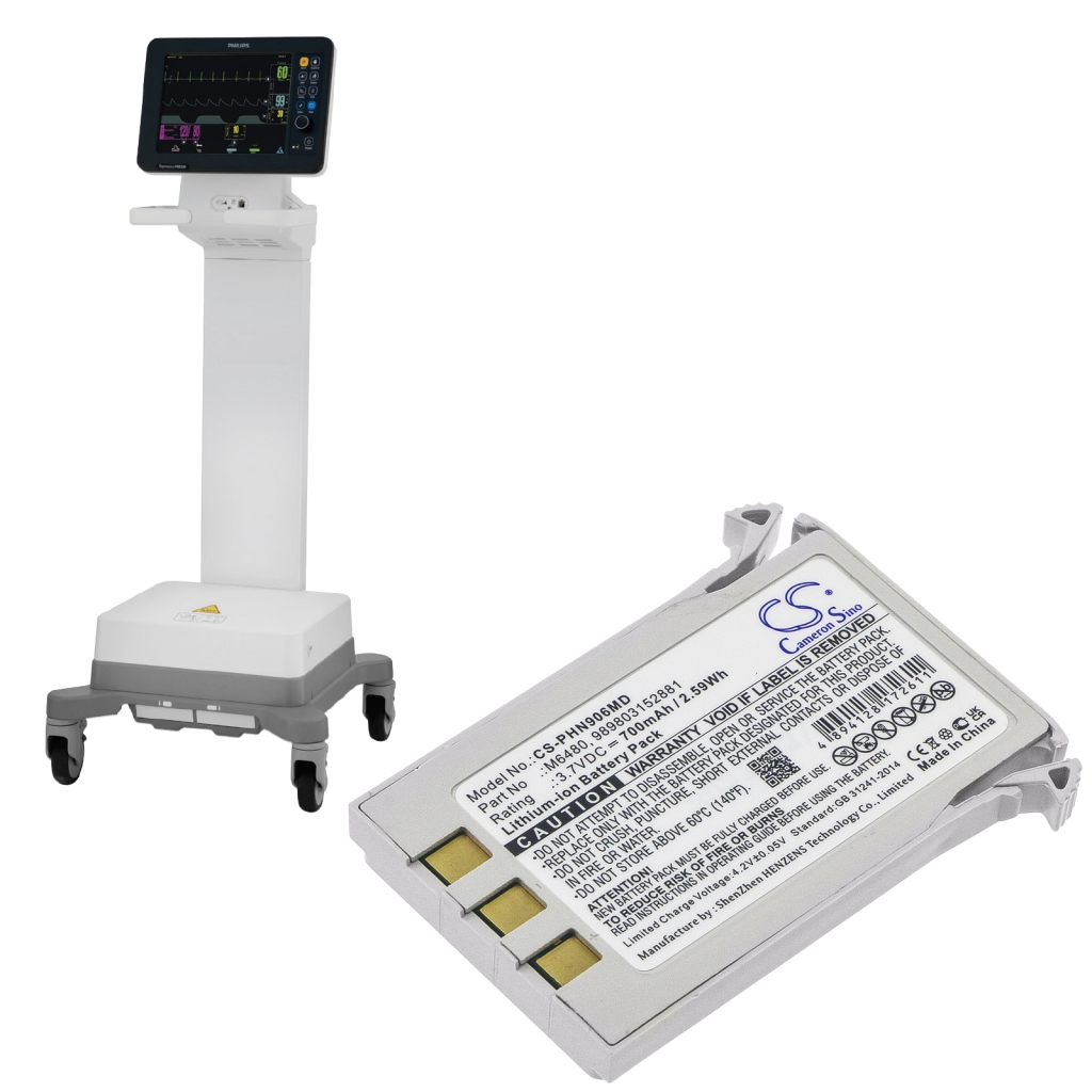Kompatibilis akkumulátor csere Philips 989803152881,M6480