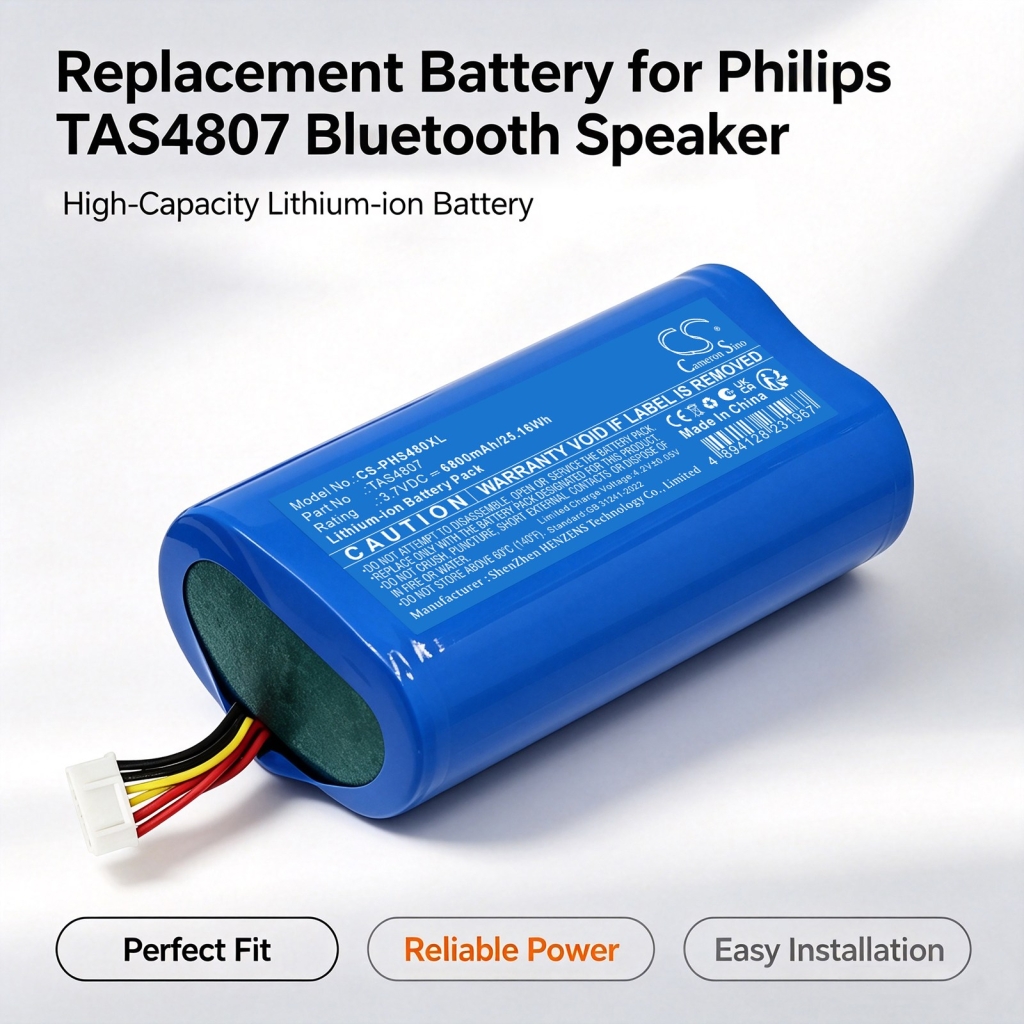 Akkumulátorok kompatibilis a következőkkel Philips S4807 Waterproof Wireless Bluetooth Speaker CS-PHS480XL