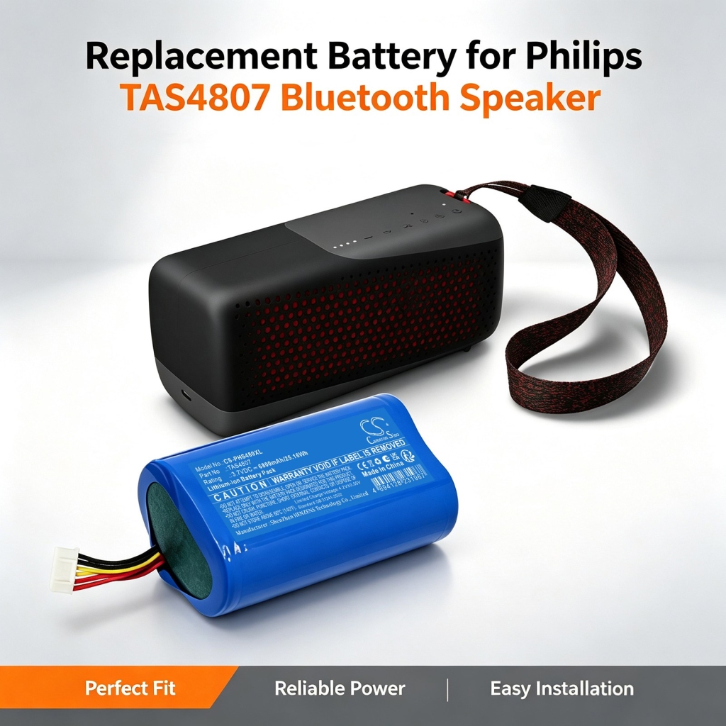 Akkumulátorok kompatibilis a következőkkel Philips S4807 Waterproof Wireless Bluetooth Speaker CS-PHS480XL