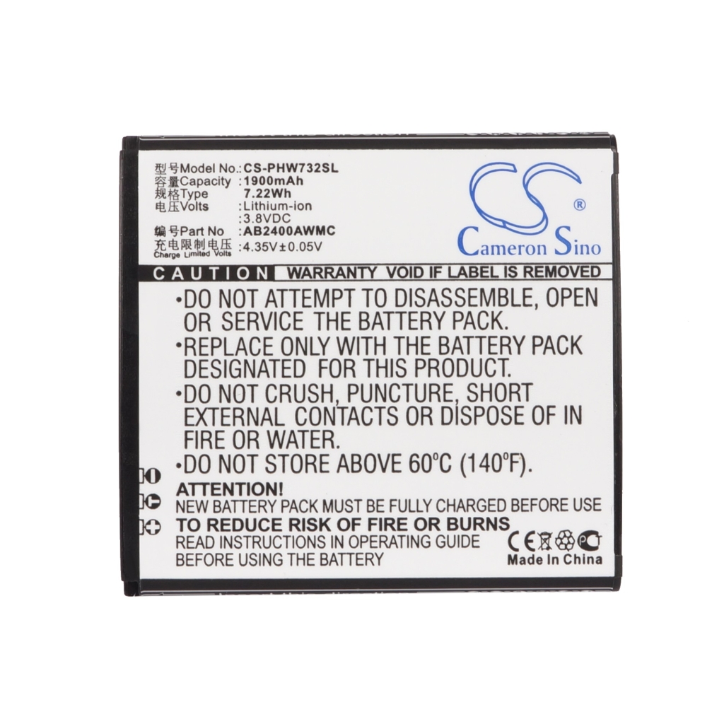 Mobile Phone Battery Philips W736
