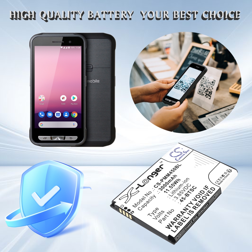Akkumulátor kompatibilis a következőkkel Point mobile CS-PMM450BL