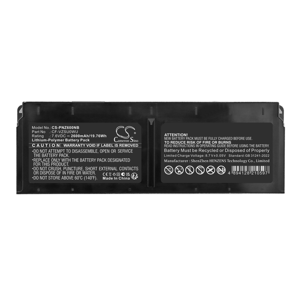 Akkumulátor kompatibilis a következőkkel Panasonic CS-PNZ600NB