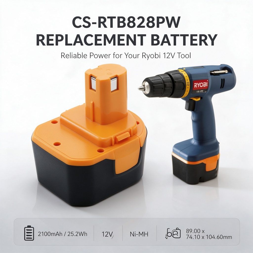 Batteries compatible with Ryobi BID1211 BID1211 CS-RTB828PW