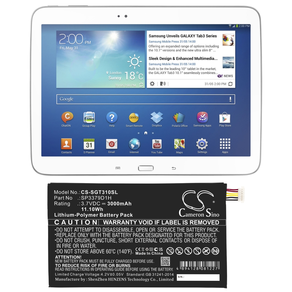 Kompatibilis akkumulátor csere Samsung AAAD415JS/7-B,SP3379D1H