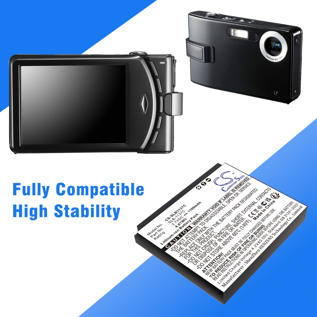 Fényképezőgép akkumulátorok Samsung CS-SLB1137C