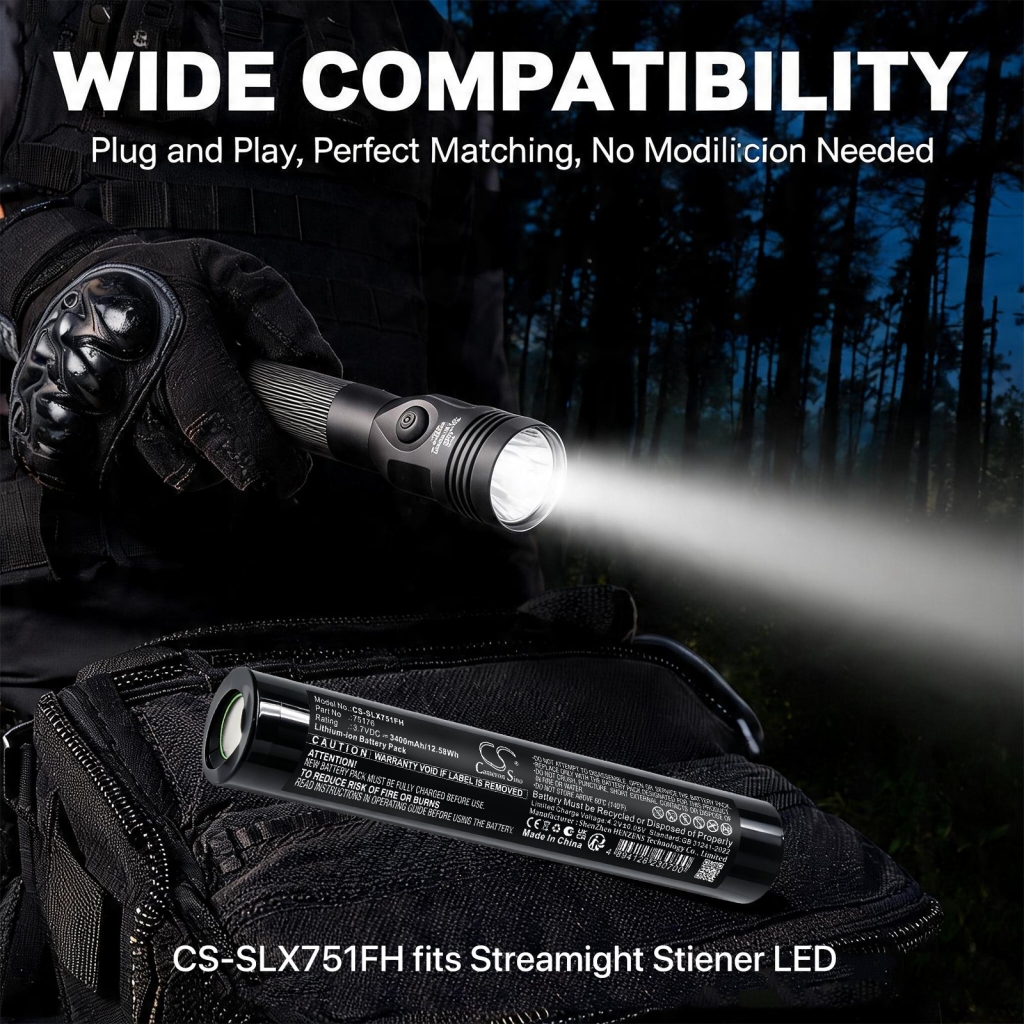 Akkumulátorok kompatibilis a következőkkel Streamlight Stinger LED CS-SLX751FH