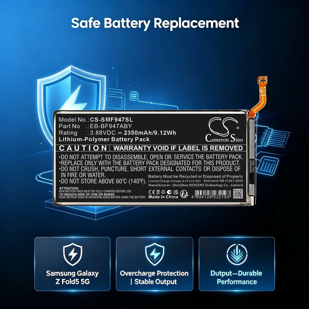 Akkumulátorok kompatibilis a következőkkel Samsung Galaxy Z Fold5 5G CS-SMF947SL