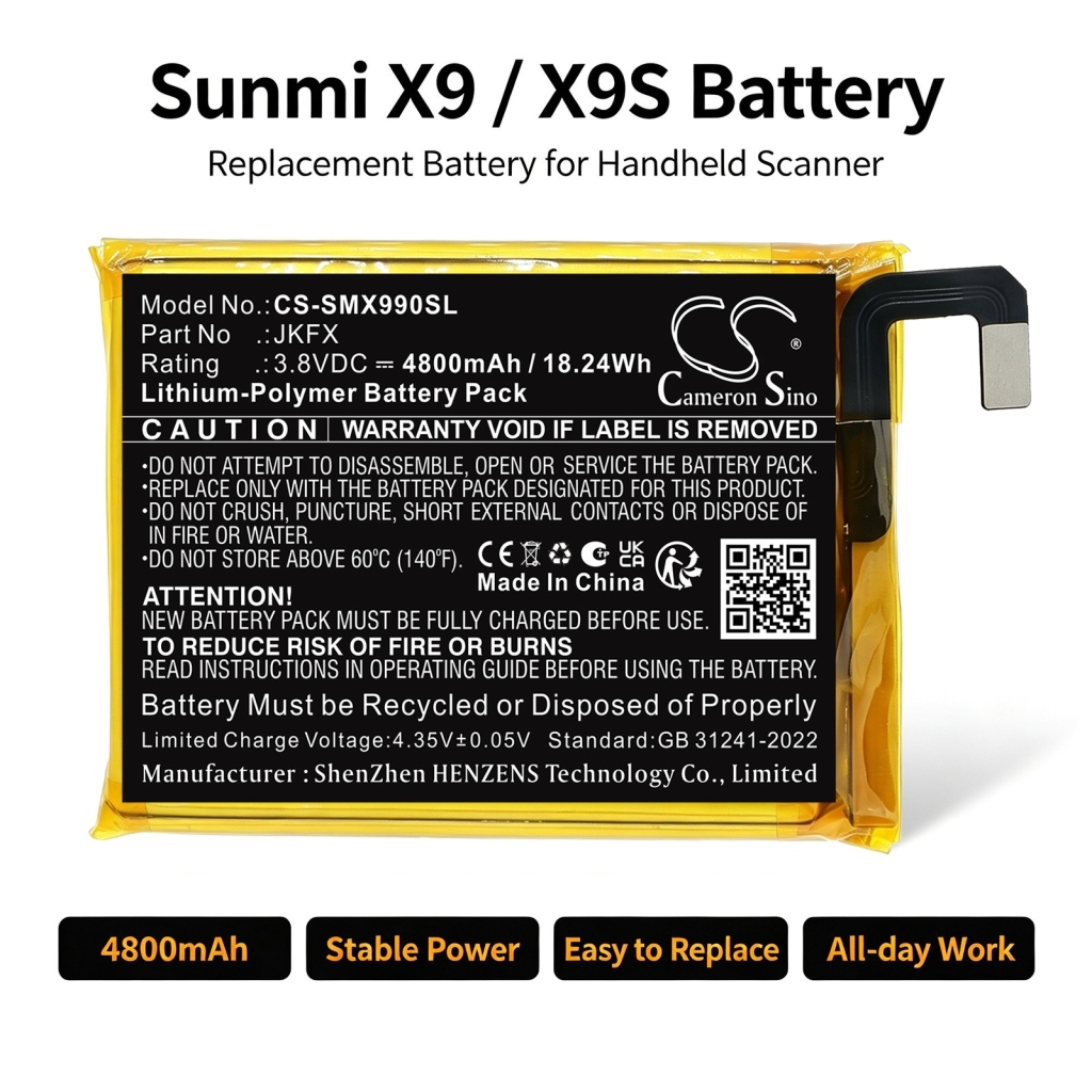 Battery compatible with Sunmi