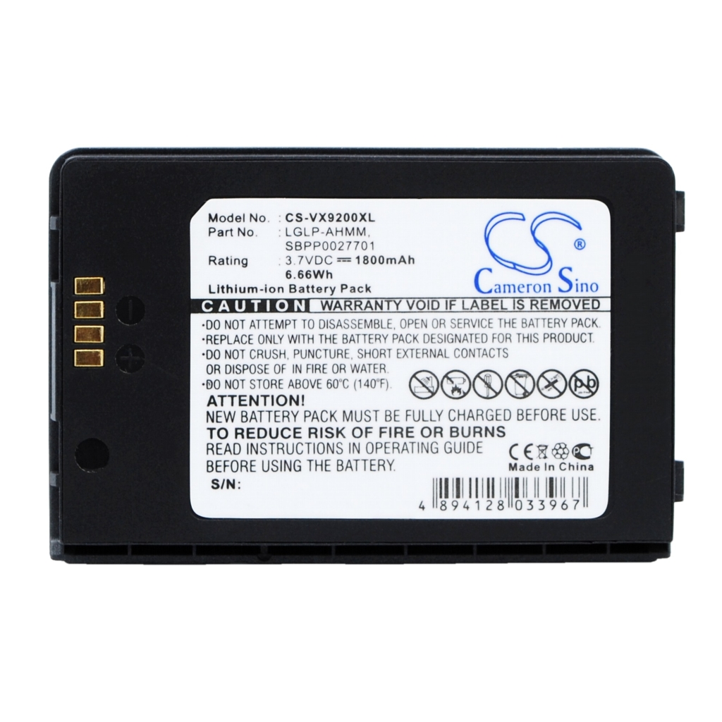 Akkumulátor kompatibilis a következőkkel LG CS-VX9200XL