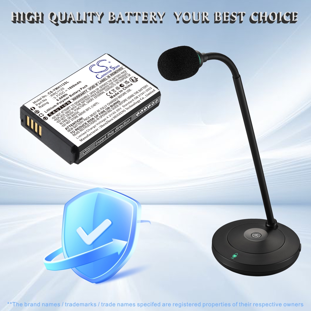 Battery for Yamaha RM-WGL Wireless Directional Tabletop Microphone