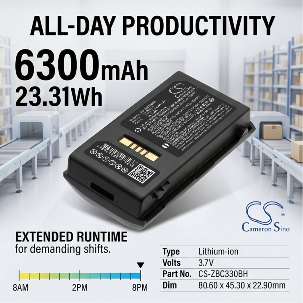 Akkumulátor kompatibilis a következőkkel Zebra CS-ZBC330BH