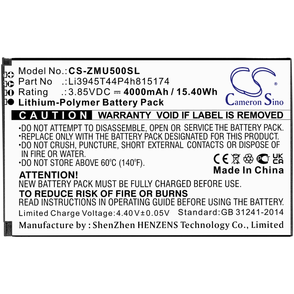 Kompatibilis akkumulátor csere ZTE LI3945T44P4H815174