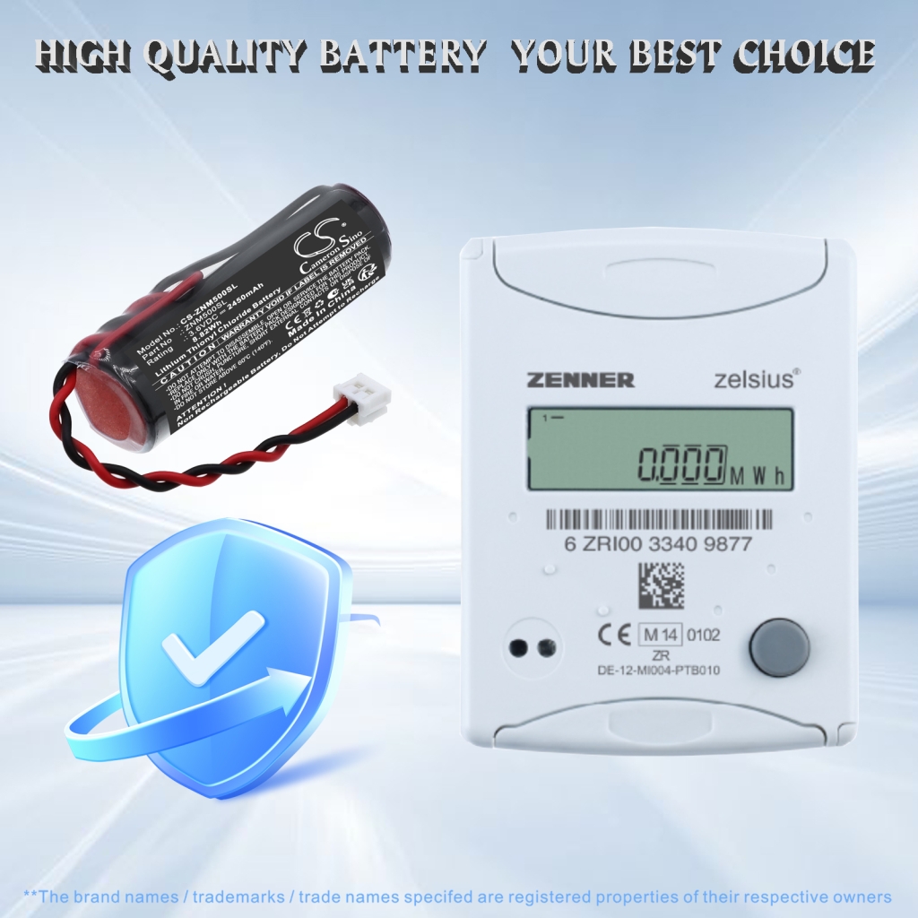 Akkumulátor kompatibilis a következőkkel Zenner CS-ZNM500SL