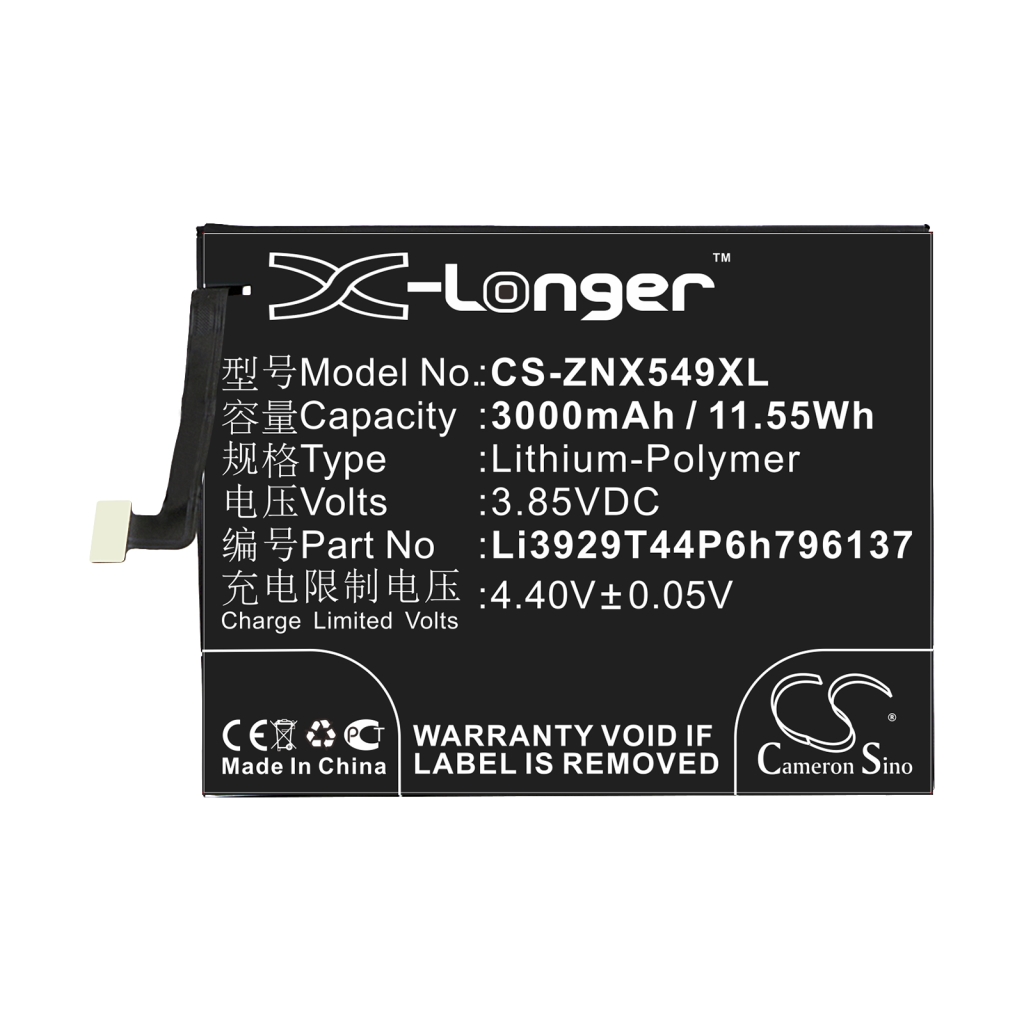 Kompatibilis akkumulátor csere Nubia LI3929T44P6H796137